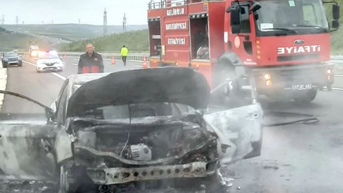 Gurbetçi ailenin aracı bu hale geldi