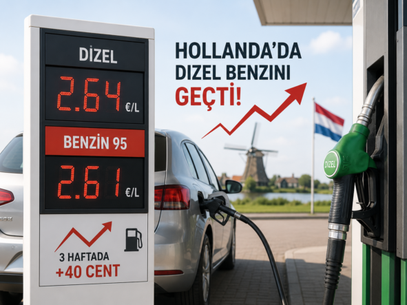 Hollanda’da dizel benzini geçti! Üç haftada 40 cent zam